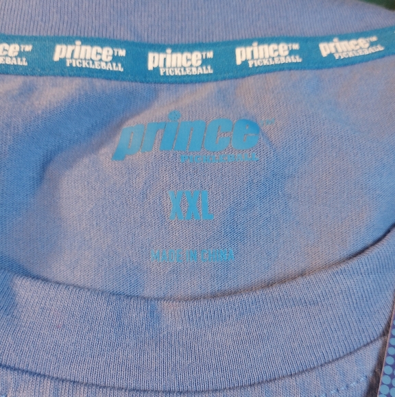 NWT Pickleball Prince Sky Blue Short Sleeve Tee Classic Crew Neck Preppy Shirt - Picture 3 of 3